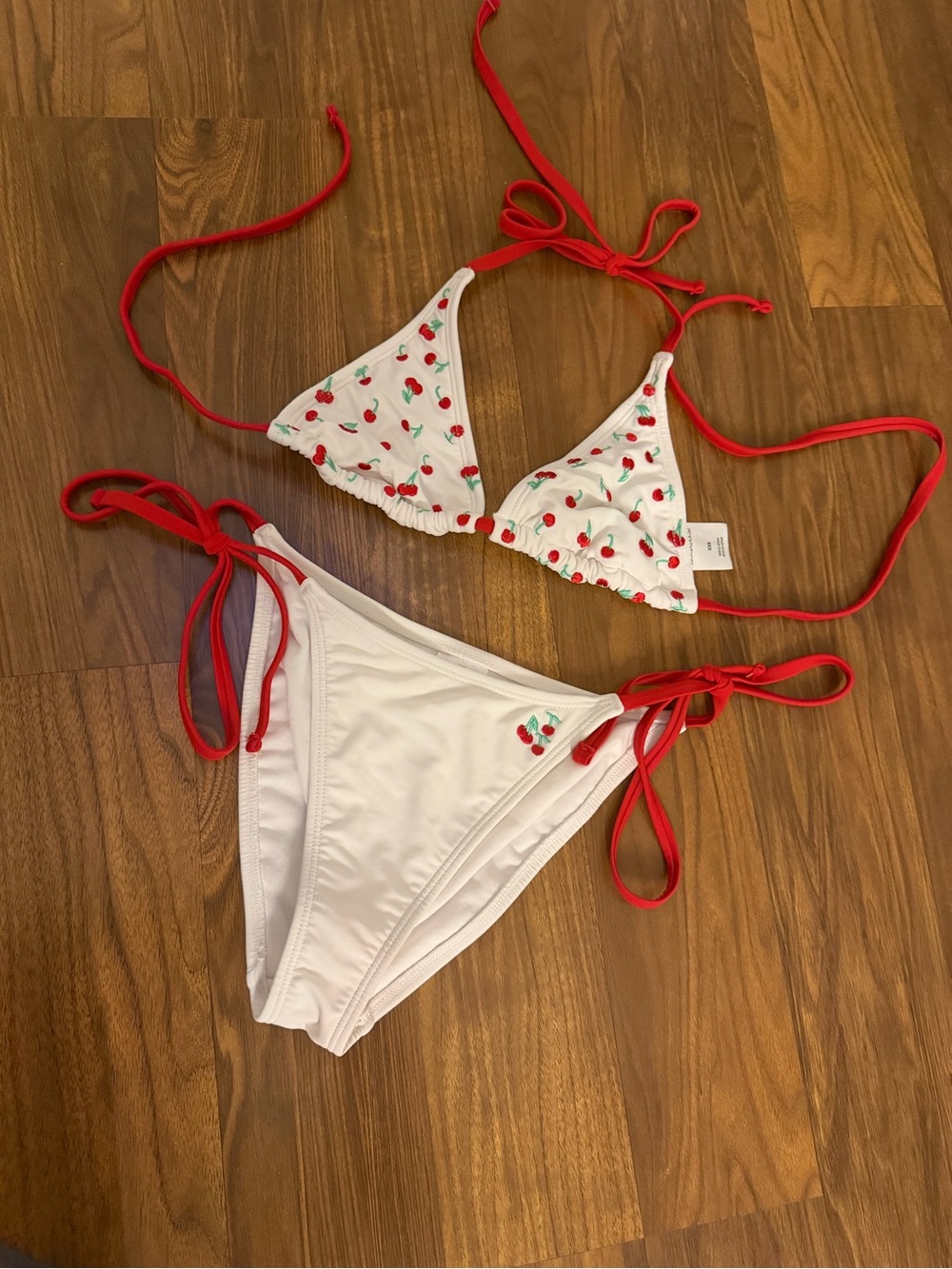Wild Fable Cherry Print Tie Bikini Set